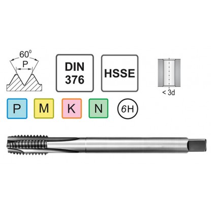 Машинный метчик M30 DIN 376 B HSSE