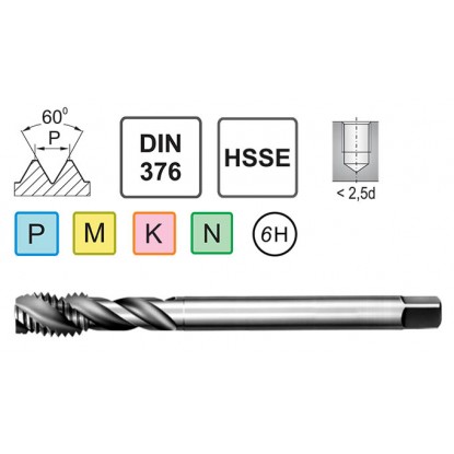 Машинный метчик M16 DIN 376/35 C HSSE