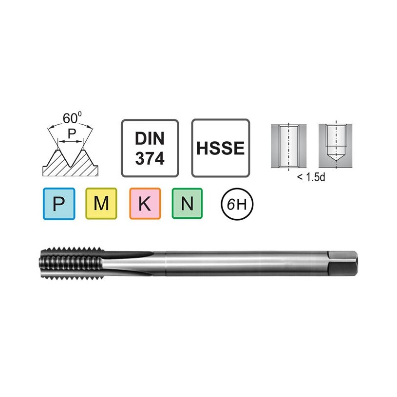 Machine Tap M4X0,5 DIN 374 C HSSE FRA - zdjęcie 2 Machine Tap M4X0,5 DIN 374 C HSSE FRA - zdjęcie 2