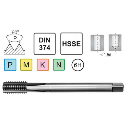 Метчик машинный M5X0,5 DIN 374 C HSSE