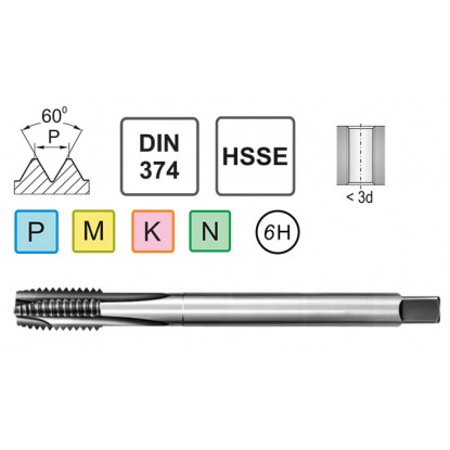 Метчик машинный M52x2 DIN 374 B HSSE