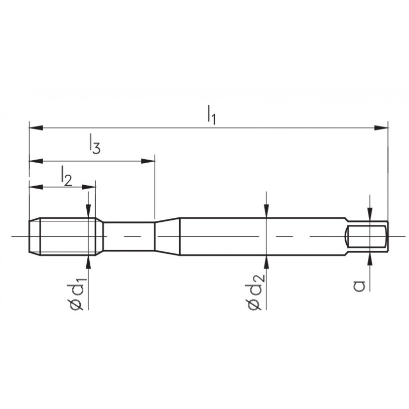 Gwintownik Maszynowy M4 DIN 371 B HSSE - Przelotowy