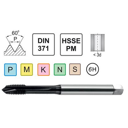 Машинный метчик M4 DIN 371 B HSSE-PM FAN TC