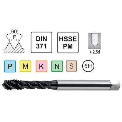 Машинный метчик M6 DIN 371/40 C HSSE-PM