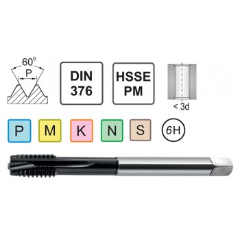 Машинный метчик M6 DIN 376 B HSSE-PM FAN TC