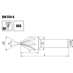 Pogłębiacz stożkowy fi 31,5 60 stopni HSS - zdjęcie 1