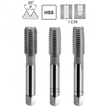 Ручной метчик BSW 1/8-40 DIN 352/3 HSS Cztool