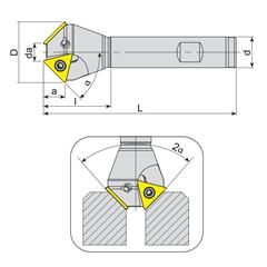 Pogłębiacz składany 20x48 mm - 45 stopni Varel - zdjęcie 1