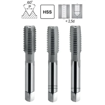 Hand Tap UNC 9/16-12 ISO 529/2 HSS 2B FRA