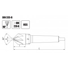 Pogłębiacz stożkowy fi 80/90 DIN 335 B HSS - Artykuły Techniczne - zdjęcie 1
