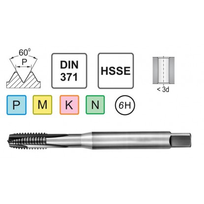 Метчик UNC 1/4-20 DIN 371 B HSSE