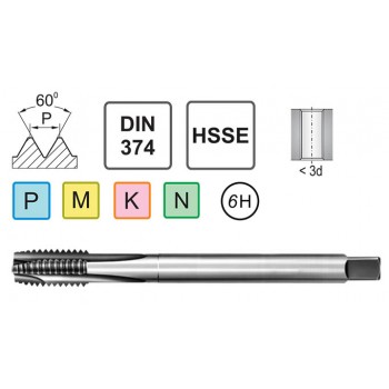 Метчик машинный M5X0,5 DIN 374 B HSSE