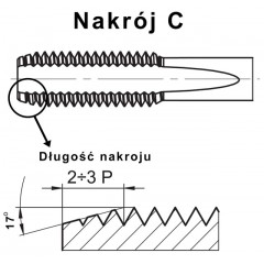 Gwintownik stożkowy NPT 3/4-14 DIN 374 C HSSE Fanar - zdjęcie 2