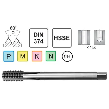 Gwintownik UN 11/16-16 LH DIN 374 C HSSE