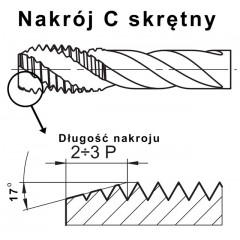 Gwintownik maszynowy 3/16-24 UNS - DIN 374 C HSSE - zdjęcie 2