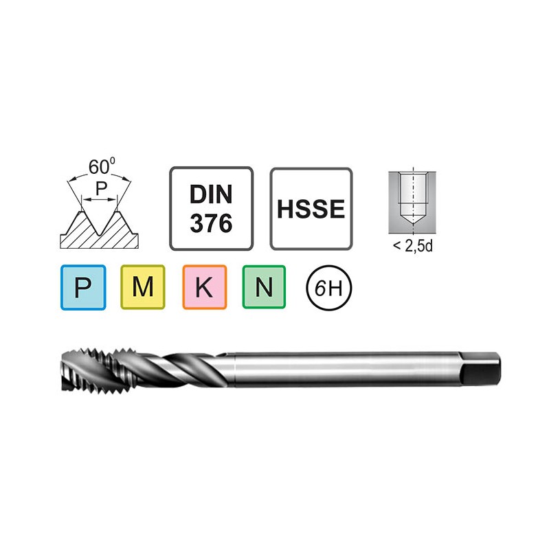 Gwintownik maszynowy 3/16-24 UNS - DIN 374 C HSSE