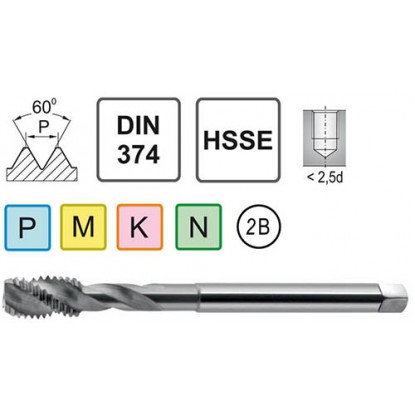 Метчик UN 1,5/8-8 DIN 374/40 C HSSE Fanar