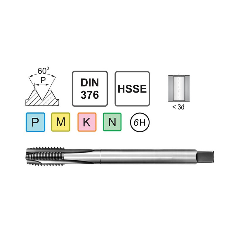 Gwintownik Maszynowy M11 HSSE Inox - Przelotowy