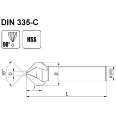 Pogłębiacz stożkowy fi 37/90 DIN 335 C HSS - Artykuły Techniczne - zdjęcie 1