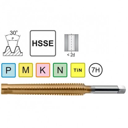 Метчик трапециевидный Tr 18X4 HSSE TiN DIN 103 7H