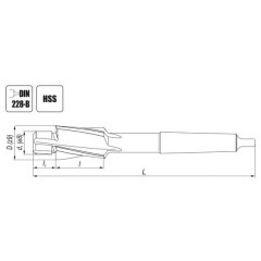 Pogłębiacz walcowy M20 - 33x22 HSS - Artykuły Techniczne - zdjęcie 1