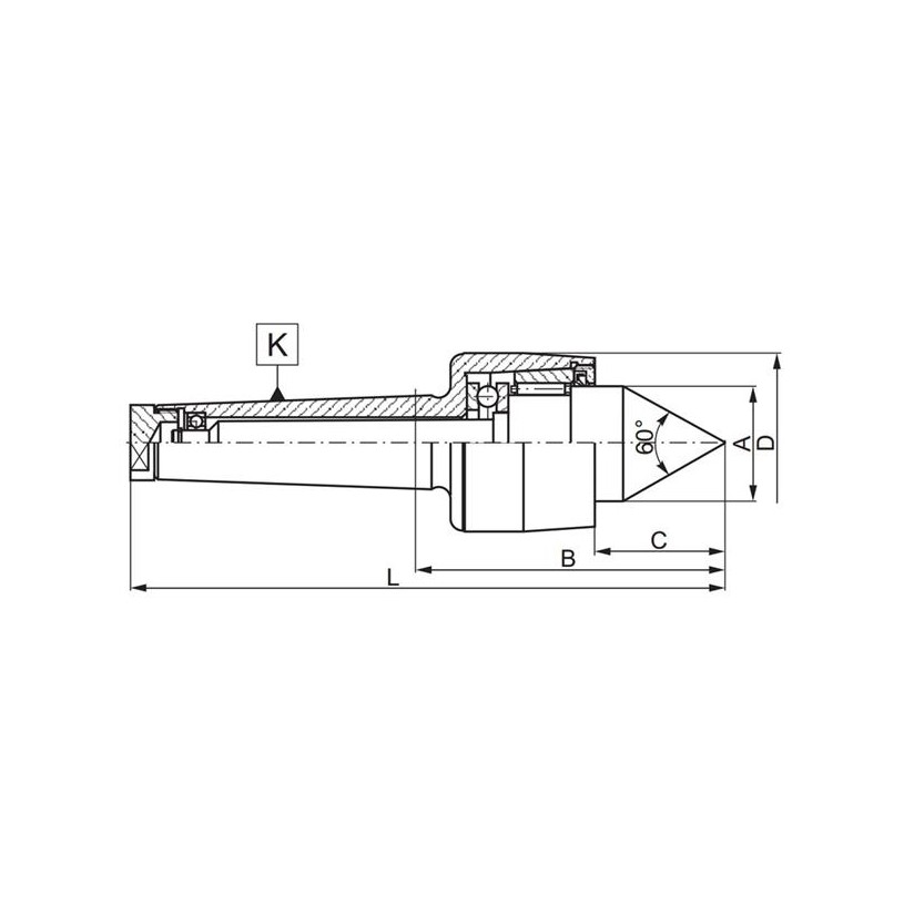 Kieł tokarski obrotowy 8823-3 DIN 228 - Artykuły Techniczne