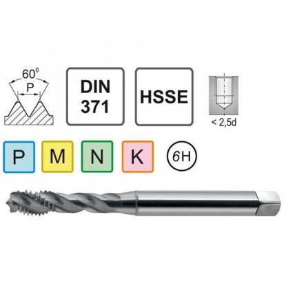 Метчик машинный М2,6 DIN 371/35 HSSE Fra