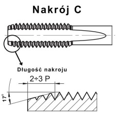 Gwintownik Maszynowy G 1 1/4 cala - HSSE Narex - zdjęcie 2