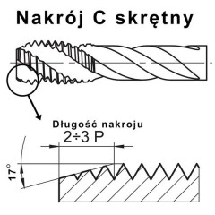 Gwintownik Maszynowy M18 skrętny DIN 376/35 HSS - zdjęcie 2