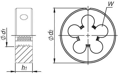 Narzynka metryczna rysunek